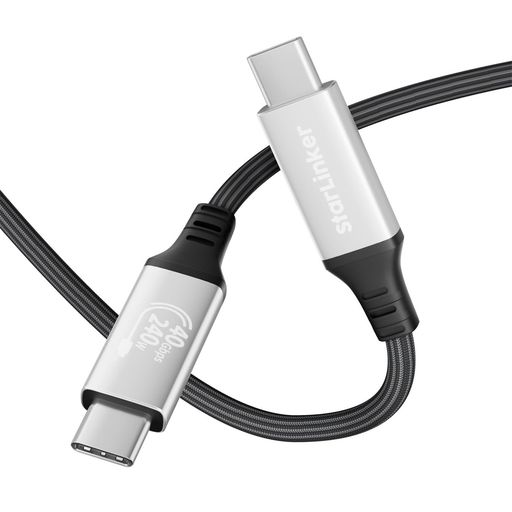 StarLinker USB4ケーブル240W 3 m [USB-IF認証]、PD充電、40Gbpsデータ同期および8K/5K@60HZをサポート、Thunderbolt 4/3、USB3、USB