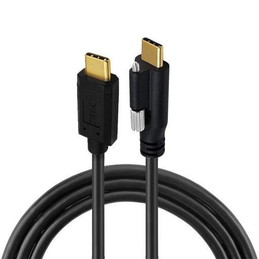 Xiwai USB 3.1 延長ケーブル Type-C オス - パネルマウント USB-C シングルつまみネジロック 10Gbps データ 4K コード ハードドライブモニター用 1.0m
