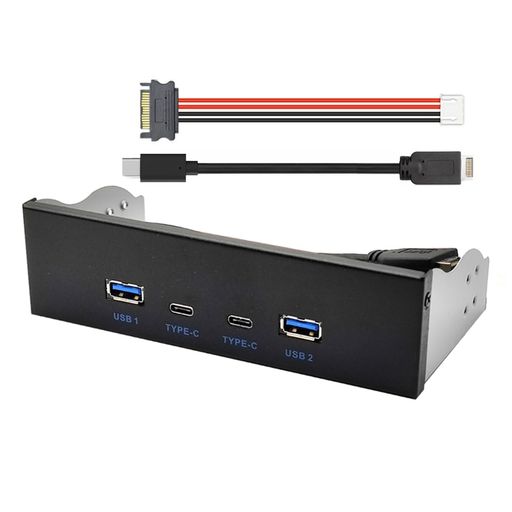 CY 10Gbps USB 3.1 Type-A & Type-C ハブ 4ポート フロントパネルからマザーボード Type-E コネクタケーブル 10Gbps 5.25インチ CD-ROM ベイトレイ用