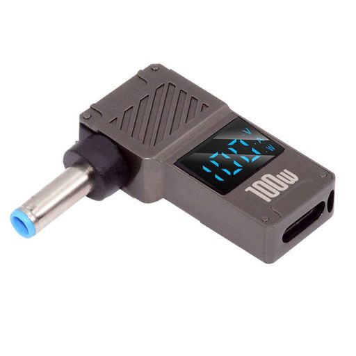 Cablecc USB-C タイプC スマート LED ディスプレイ入力から 100W 出力 DC 4.5x3.0mm ジャック電源 20V 5A PD 充電 65W アダプター ノートパソコン用