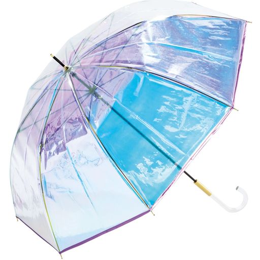 樂天商城 - Wpc.雨傘[ビニール傘]パイピングシャイニーピンク長傘60cmレディース大きいキラキラオーロラ虹カラフルフォトジェニック映えクリアハンドル丈夫おしゃれ可愛い女性PT-029