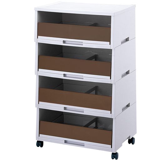 リス用紙回収ボックスオフィス収納ブラウン4段A3A4紙対応ペーパー分類ボックス日本製