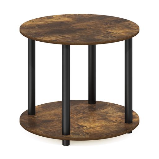 フリノ(Furinno) コンパクトローテーブル 丸 テーブル アンバーパイン coffee table space saving small storage 幅約59.8cmx奥行き59.8cmx高さ約50.4cm