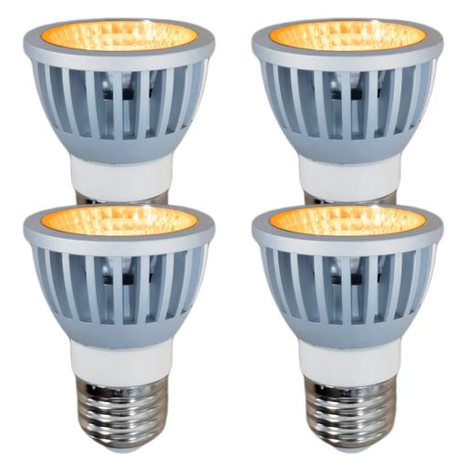 VIMLITE LEDスポット e26 狭角 調光器対応 COB7W 高演色性Ra82 ダクトレール用LEDスポットライト ダイクロハロゲンランプ60W~75W相当 密閉器具対応 4個セット(電球色(2700K), 本体銀 E26(狭角15度))