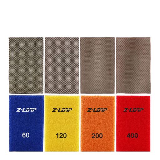 Z-LEAPダイヤモンドペーパーシート電気メッキサンドペーパーフック&ループナイロン裏地手磨き用ガラス..