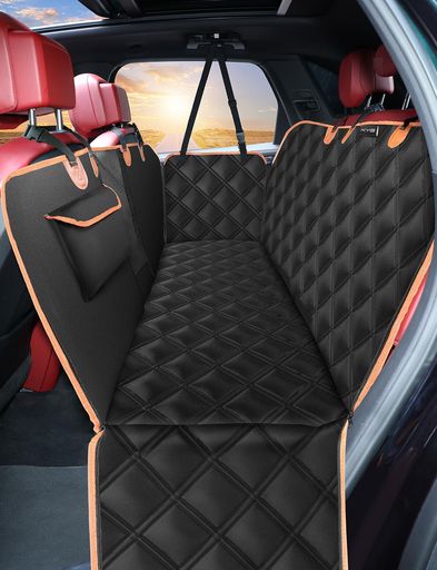 KYG ペット用 ドライブシート 汎用版 全車種 可視メッシュ窓 飛び出し防止リード付き 135x45x45cm ブラック
