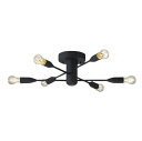 大光電機DAIKOLEDシャンデリアランプ付LEDフィラメント電球2.5W(E26)x6灯キャンドル色2200KRa80白熱灯60Wx6灯相当簡易取付式ブラックDCH-41962Y