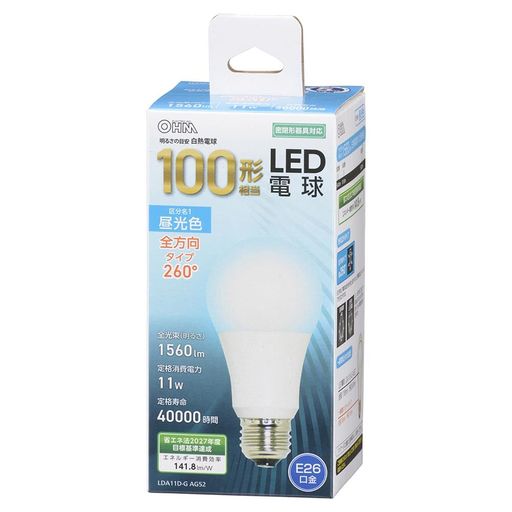 Rakuten - オーム電機LED電球E26100形100ワット形100W形密閉形器具対応全方向昼光色5年保証LDA11D-GAG5206-3296OHM