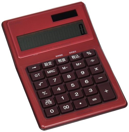 ナカバヤシ電卓12桁防水タイプMレッドECD-WR02RD
