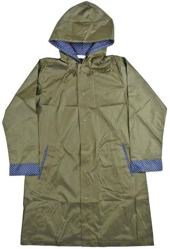 アテインレインコート無地・ピンドット切替カーキフリーサイズ8047
