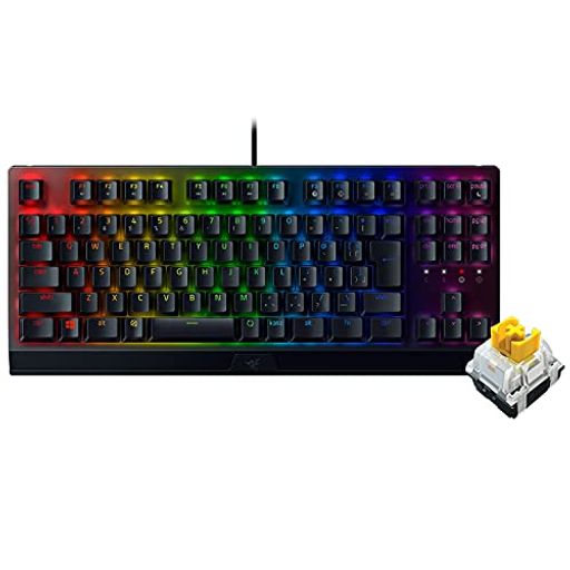 RazerゲーミングキーボードテンキーレスメカニカルキーボードBlackWidowV3TenkeylessJP-YellowSwitchメ..