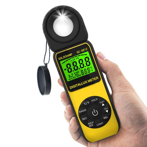 温度 【広い測定範囲】GC-881E照度計は、0.1Lux-300000Luxの測定範囲を備えており、ほぼすべての測定ニーズに対応します。測定範囲が10000Lux以下の場合、測定精度は+/-4rdg+/-1.0%f.sです。測定範囲が10000Luxを超える場合、測定精度は+/-5rdg+/-1.5%f.sです。 【回転可能なヘッド】植物用ハンドヘルド光度計には、270°回転できる回転可能なヘッドがあり、どの位置でも測定できます。さらに、光度計にはデータ保持機能とデータ保存機能があり、データの表示と記録が簡単です。 【操作が簡単】光度計は、シンプルで直感的なキーパッド設計で操作が簡単で、日本語のマニュアルが付属しているため、初心者にもプロのユーザーにも適しています。照度計には温度測定機能も付いており、照度と温度を同時に測定できます。 【HDLCDディスプレイ】3999桁のLCDディスプレイを搭載し、より直感的で明確な読み取りが可能です。