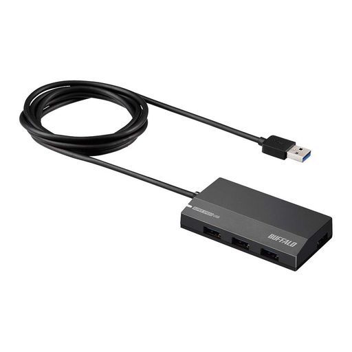バッファローBUFFALOUSB3.0セルフパワー4ポートハブブラックスタンダードモデルBSH4A125U3BK【NintendoSwitch/Windows/Mac対応】