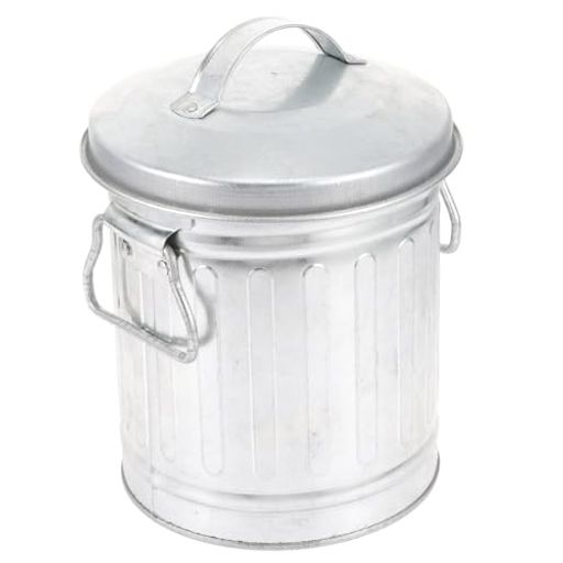 NUOBESTY灰バケツ蓋付きキャニスターミニゴミ箱亜鉛メッキ収納容器灰缶木炭バケツペンホルダー植木鉢卓..