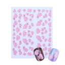 2枚セットネイルシールピンク花バラフラワーネイルアートシールデザイン春ステッカーネイル花柄カメリアローズハンドメイド材料セルフネイル封入デコシートデコシール3D...