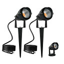 WEAOSJZ LED ガーデンライト 電球色 2700K パスライト 2個セット AC100V 10W スポットライト 常時点灯 高輝度 1280LM 地中埋...