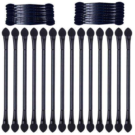 WanFengXueアイシャドウスポンジメイクブラシスポンジチップアイシャドウブラシダブル50本入ロングハン..