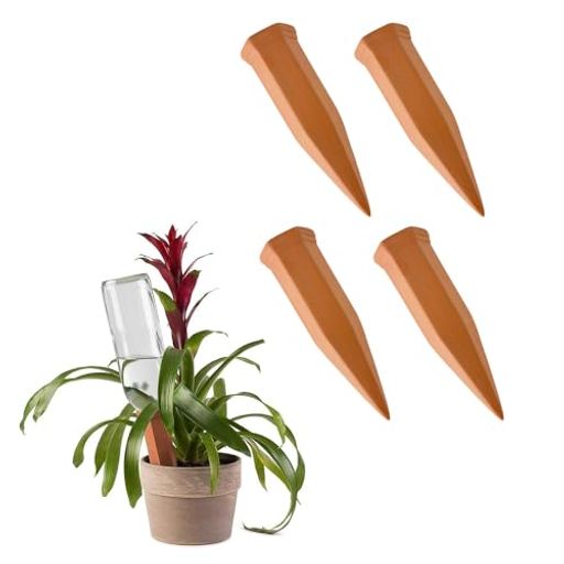 Mikankawa自動水やり植物給水器4個セット鉢植え陶器5~7日給水観葉植物園芸用品ガーデニング再利用可能28~30mmのペットボトル口に接続可能