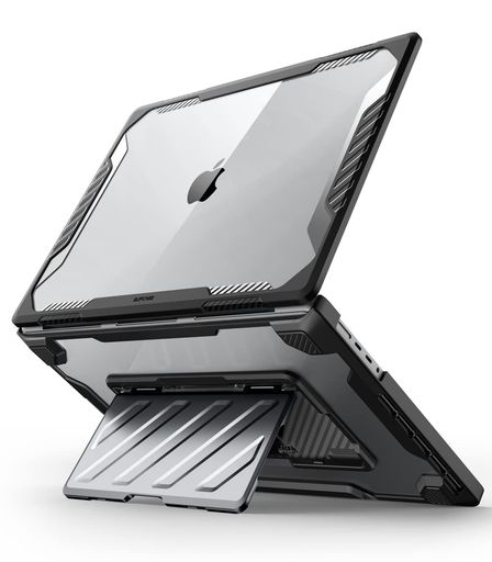 SUPCASEMacBookPro16.2インチカバーM3M2M1放熱性耐衝撃360°全面保護スタンド付き角強化透明シェルカバ..