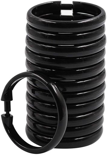 カーテンリングカーテンクリップフックスライドリング開口設計内径50mmプラスチックカーテンOリングフック取付簡単プラスチックシャワーカーテンフック、バスルームシャワーウィンド…