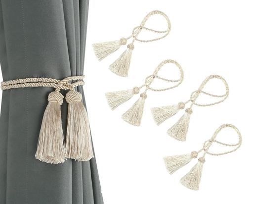 DIFEIUKIカーテンタッセルロープ4個セットカーテン留めカーテン飾りカーテンホルダー北欧風カーテンス..