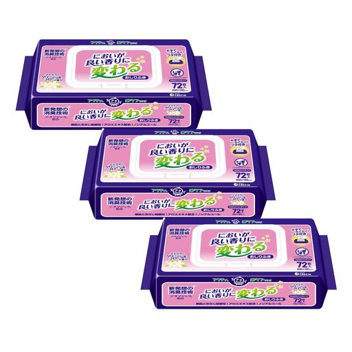 おしりふき香り付き72枚3個20x18cmアクティにおいが良い香りに変わるおしりふき(まとめ買い)