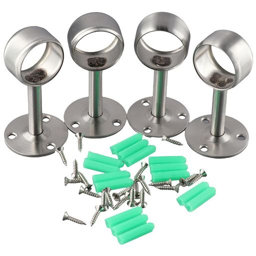 天井カーテンロッドホルダー、壁用高耐久カーテンロッドブラケット、ステンレス鋼、シルバー天井カーテ..