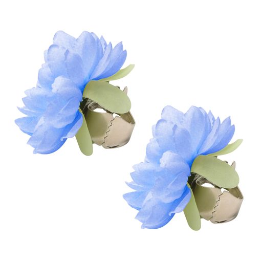 2個セットブルー花柄カーテンクリップ造花デザインの美しいカーテン留め飾り取り付け簡単・安定性新築祝いにも最適な部屋飾りプレゼント(【空色】クリップタイプ)