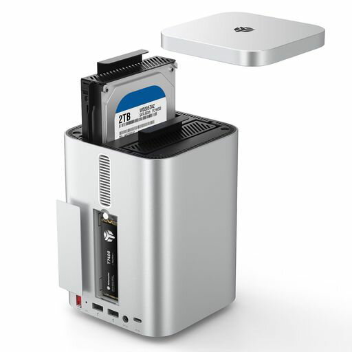 Yottamaster【RAID機能対応】HDDケース2台、2Bay10Gbpsアルミニウム合金RAIDUSBCケース、3.5”/2.5”SATAHDD/SSD+M.2NVMe/SATA