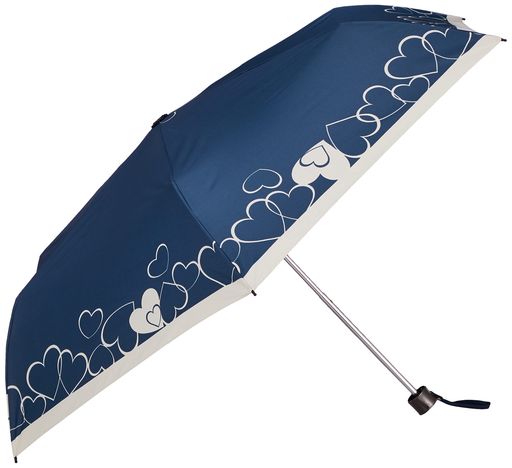 MOONBAT(ムーンバット)[スイートジャスミン]折りたたみ傘雨傘【ストラップ付遮光UVカット雨晴兼用】55cmレディースラインハート