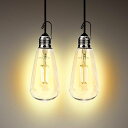 2個セットUSB電球調光機能付き電球色2700Kレトロペンダントライト防災・キャンプ・車中泊に飛散防止で安全40W相当の省エネLEDライトR...
