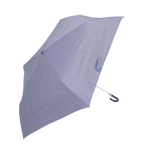 ムーンバット【1級遮光】日傘折りたたみ傘超軽量遮光率99.99%UVカット99%遮熱効果ストライプ22-222-91871-02ブルー