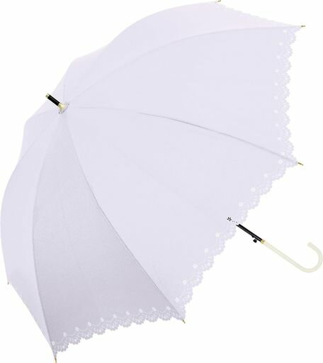 【中谷】Parasol婦人長傘ジャンプ晴雨兼用UVフラワーヒートカットラベンダーUVカットUPF50遮熱遮光58cm