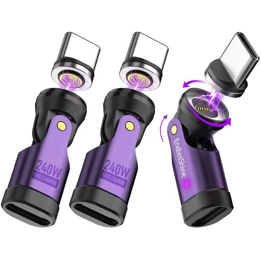 ENDLESSHINETYPECtoTYPECマグネット変換アダプタUSB-C240W9pins普通Type-CケーブルをマグネットタイプCケーブルに変換90/180/360度回転5A超急速充電USB2.0480Mbpsデータ転送