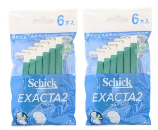 SchickEXACTA2固定式2枚刃使い捨てカミソリ6本入り(2)