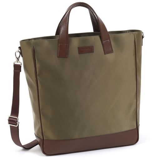 [キタムラ]A4サイズ対応2wayハンドバッグ縦長タイプY-1356メンズカーキ/ブラウン[緑]33601