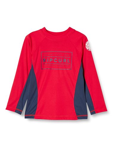 [リップカール]ボーイズ長袖ラッシュガード(UPF50+・UVカット)[WLYYCO/DRIVENBOXLS]海RED0[80-85cm]