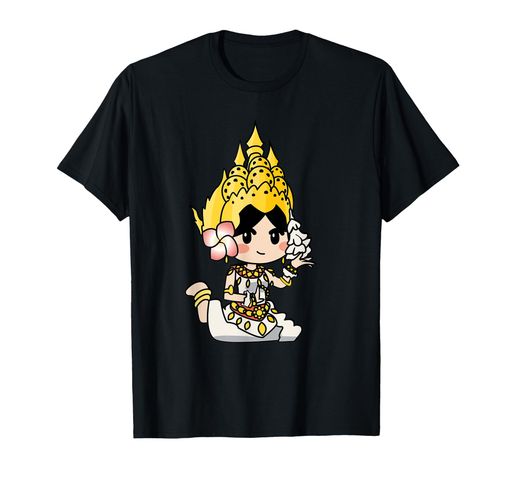 愛らしいカンボジアのクメールタイとラオスアプサラの美しさTシャツ