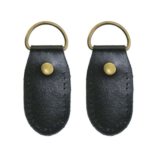 日本紐釦貿易(NipponChuko)本革ジョイントパーツ丸型2個W約3.3xH約8cm黒KTF30-B手芸用品バッグ材料ジョイントパーツ