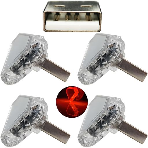 USB雰囲気ライト、CTRICALVERUSB-Triangle(タッチ)レッド(4個パック)PCシェル、5V/1A小型緊急ライトミ..