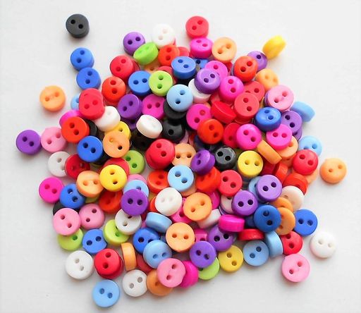 カラフルボタン約5mm100個極小小さめハンドメイド材料デコ材料ドール用人形用