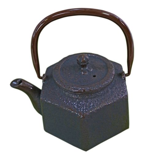 南部鉄器急須六角利休0.5L(茶こし付)T-5-16