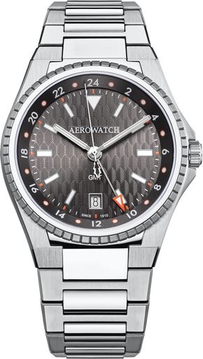 [AEROWATCH(アエロウォッチ)]腕時計アエロウォッチGMTデイトスイス製A44999AA01Mメンズシルバー