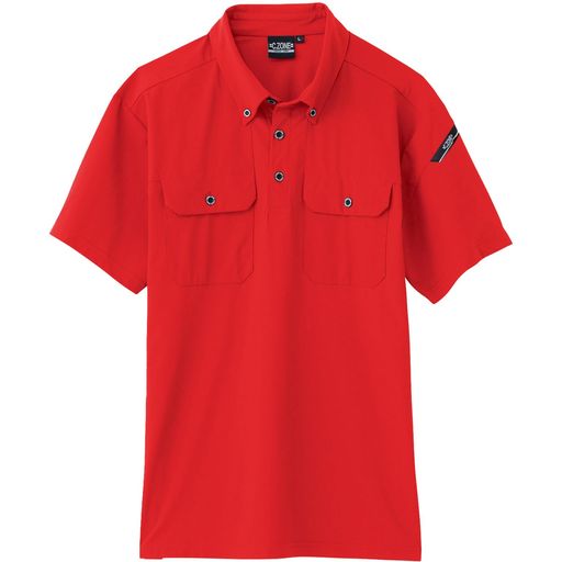 ジーベック(Xebec)半袖ポロシャツレッドLL6080-71-LL