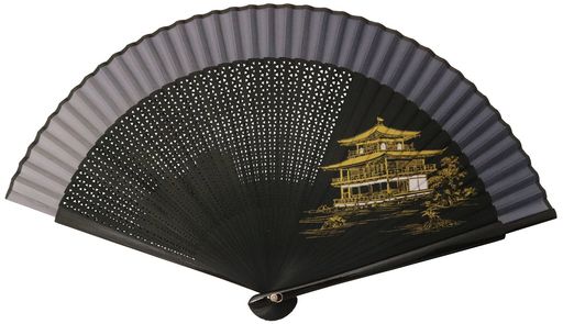 旭王扇子金閣寺ブラック159301