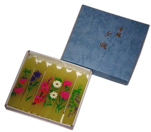 蜜蝋夕映鳥居のローソク蜜蝋小夕映花アソート6本入(金具無)#100610