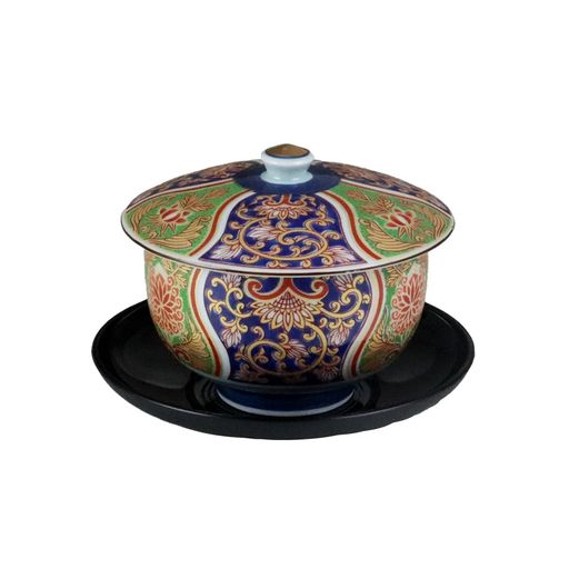 遊器浪漫古伊万里様式豪華絢爛【有田焼・日本製】PC茶托付汲出「金襴手」