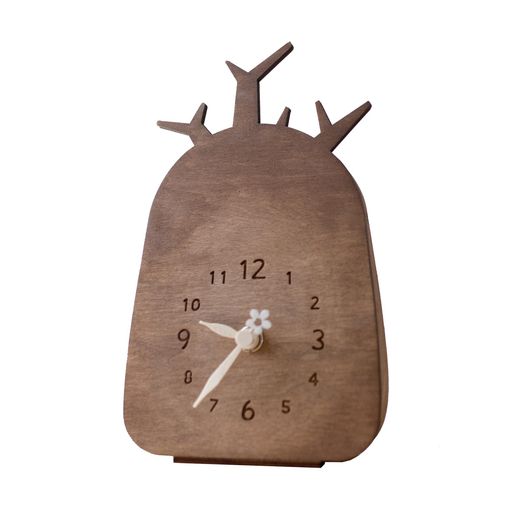 バオバブウッド無音時計【バナナ工房】置き時計壁掛け時計無音12x20x3cm110g軽量木目寝室リビングオフ..