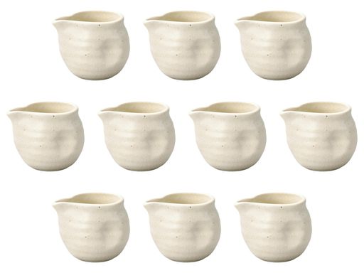 10個セット粉引風変形汁次(中)[9.8x8.2x7.8cm(270cc)]|汁次セトモノホンポ(Setomonohonpo)