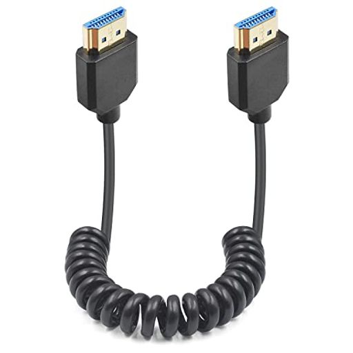Duttek8KHDMI2.1ケーブル、48GbpsHDMIケーブル短い、OD4.0mm極薄HDMIオスオスコイルケーブル、HDR対応8K60Hz解像度下位互換4KUltraHD1080p3D(1.2m)